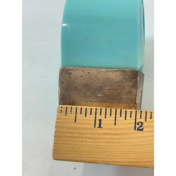 Vtg. Gerda Lynggaard Monies Blue Lucite Sterling Silver Stretch Bracelet Large - Picture 16 of 16